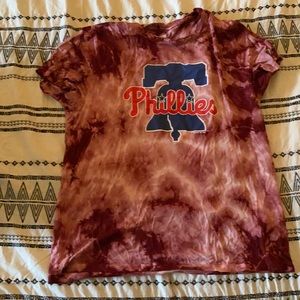 Maroon Tye Dye Phillies Tee